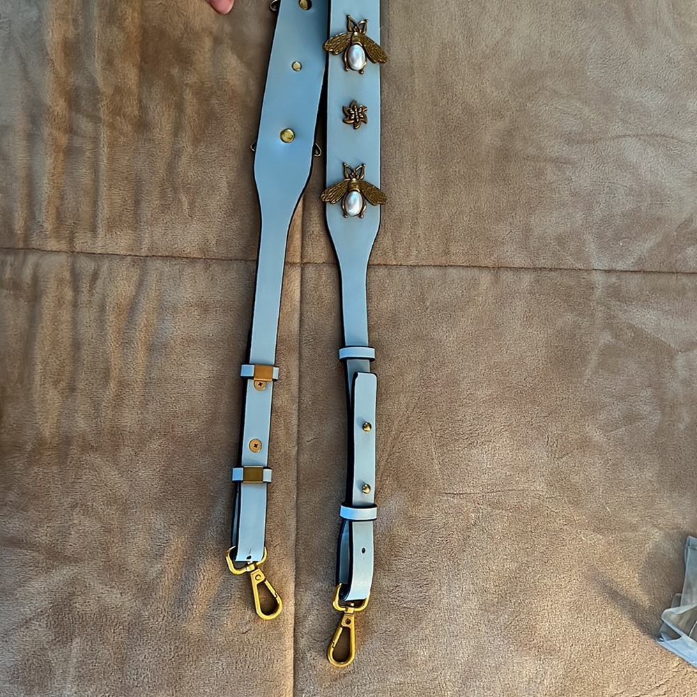 Blue faux leather strap